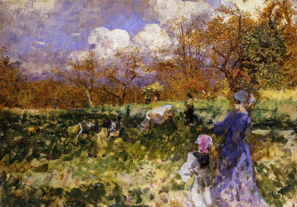 Donne e bambini alla guida di capre